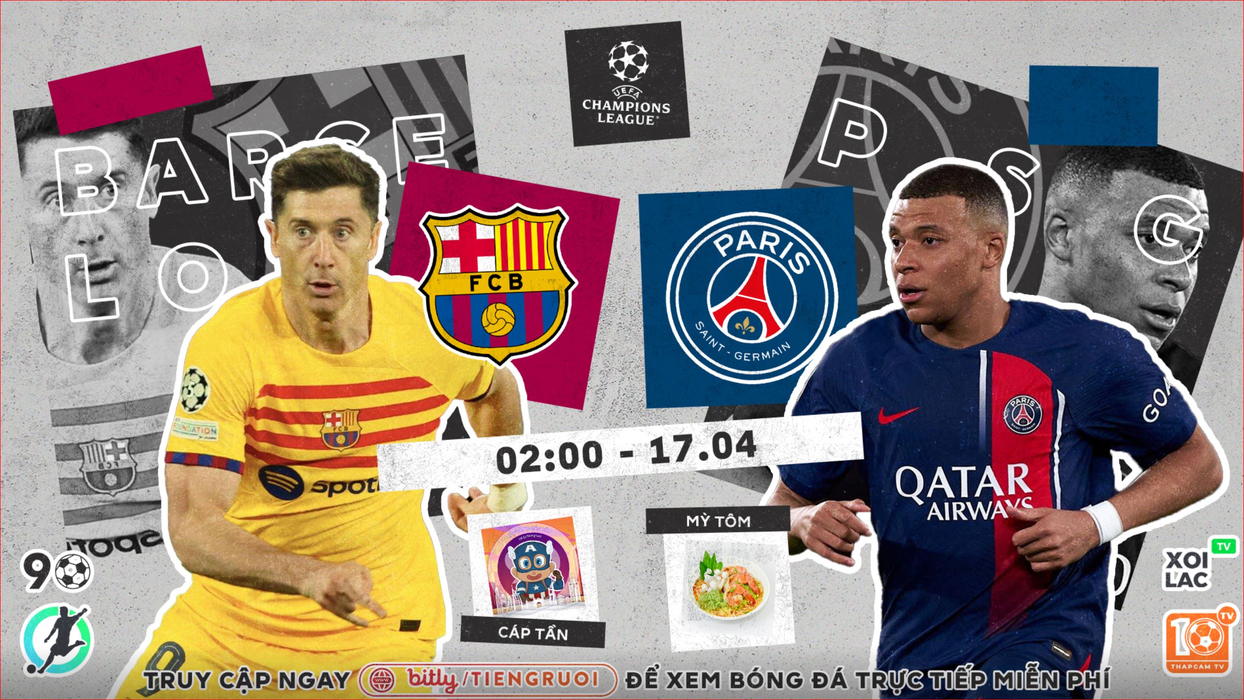 Highlights Barcelona vs PSG | BLV Cáp Tần Ft Mỳ Tôm | 17.04.24