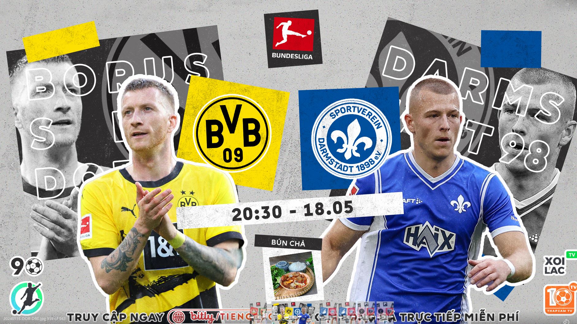 Highlights Dortmund vs SV Darmstadt | BLV Bún Chả | 18.5.24