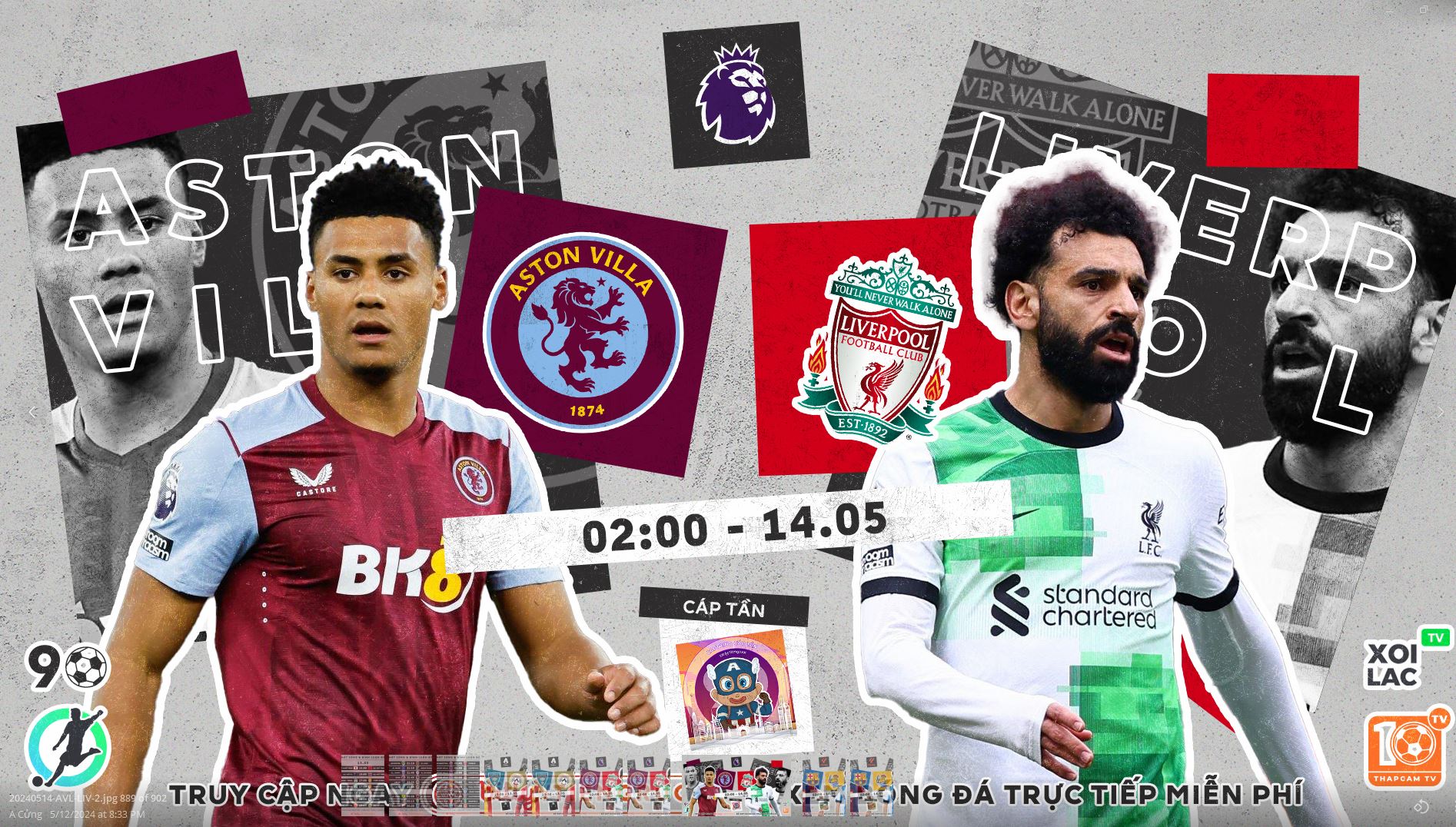 Highlights Aston Villa vs Liverpool | BLV Cáp Tần | 14.5.24