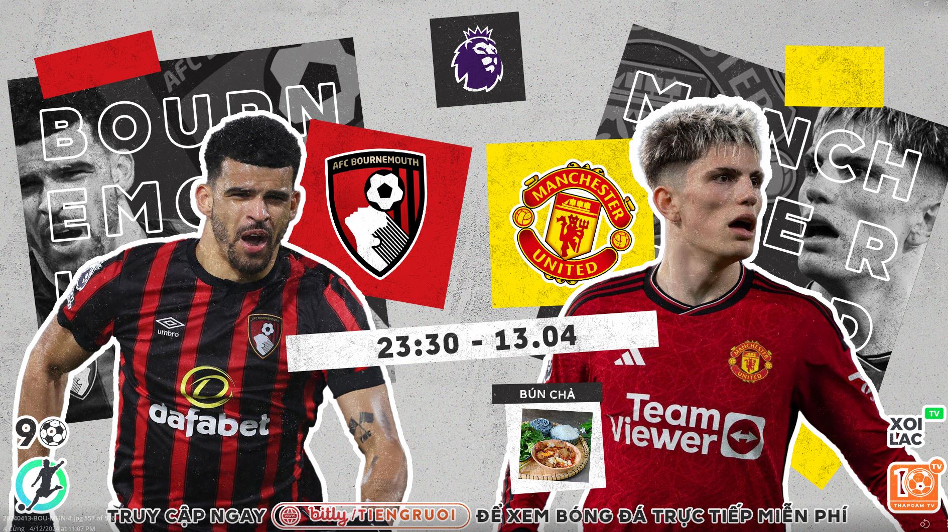 Highlights Bournemouth vs Man UTD | BLV Bún Chả | 14.4.24